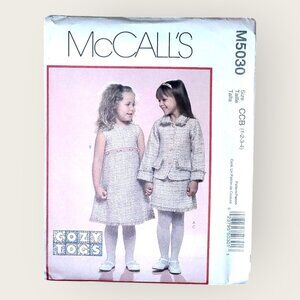McCalls Sewing Pattern M5030 Toddlers Jacket Jumper Skirt Size 1-4 Uncut